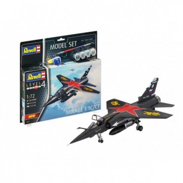 KIT PARA MONTAR REVELL 64971 MODEL SET AVIÃO DASSAULT MIRAGE F.1C/CT 1/72 COMPLETO COM TINTAS COLA E PINCEL REV 64971